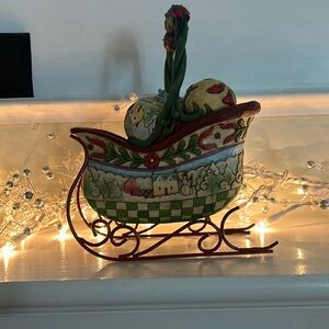 Festive Holiday Sleigh Decoration